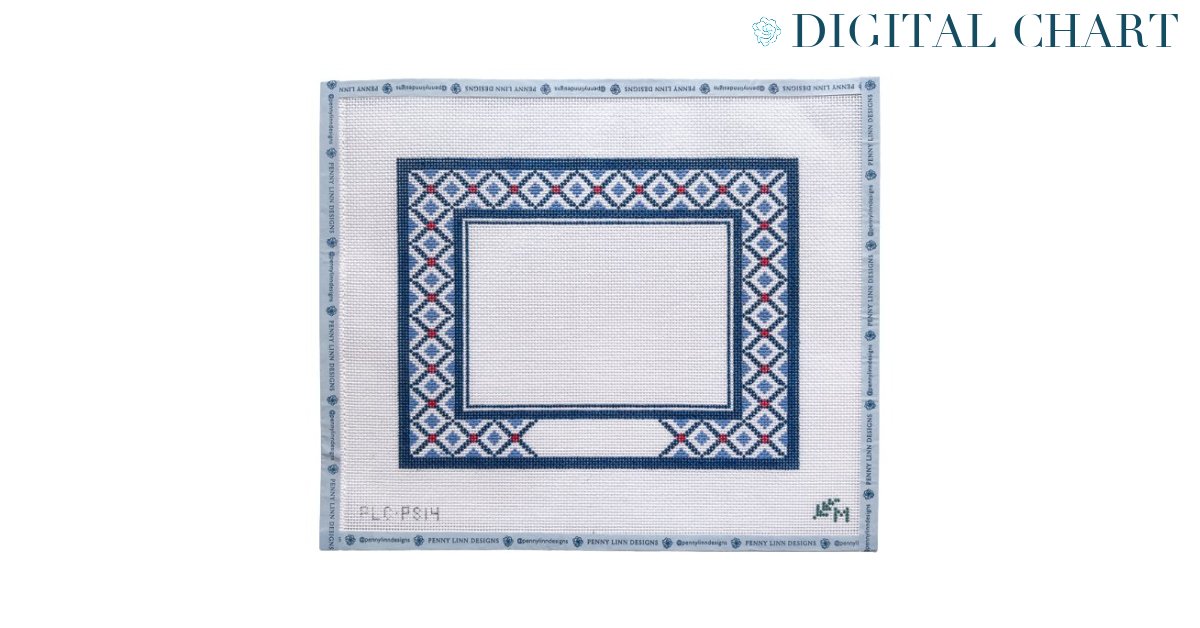 Blue Diamond 5 X 7 Frame - CHART - Penny Linn Designs - The Perennial Stitcher