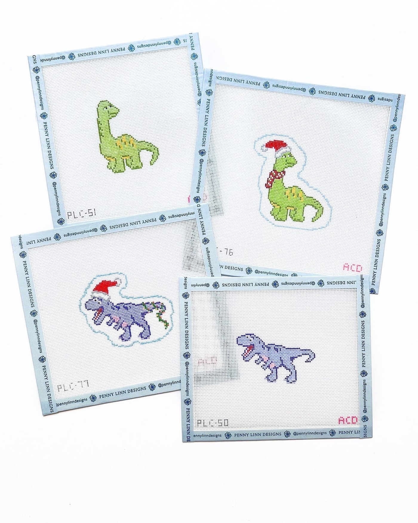 Dino Friends - Christmas Brontosaurus - Penny Linn Designs - AC Designs