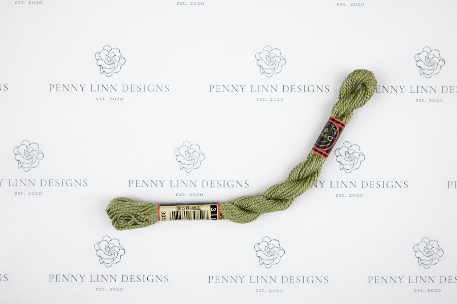 DMC 3 Pearl Cotton 3053 Green Gray - Penny Linn Designs - DMC