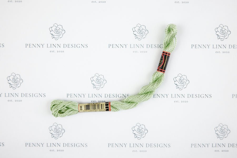 DMC 3 Pearl Cotton 369 Pistachio Green - Very Light - Penny Linn Designs - DMC