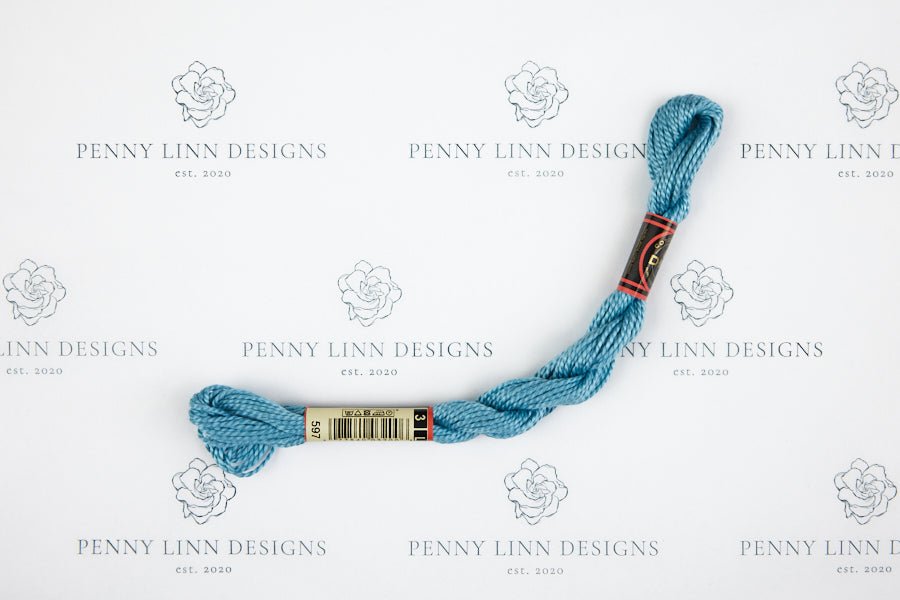 DMC 3 Pearl Cotton 597 Turquoise - Penny Linn Designs - DMC