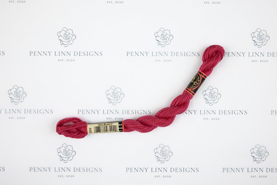 DMC 3 Pearl Cotton 600 Cranberry - Very Dark - Penny Linn Designs - DMC