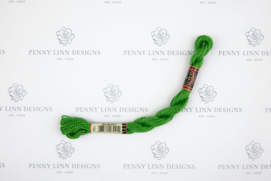 DMC 3 Pearl Cotton 702 Kelly Green - Penny Linn Designs - DMC