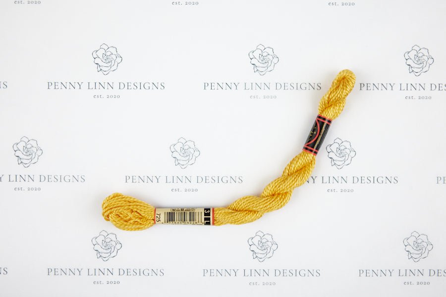 DMC 3 Pearl Cotton 725 Topaz - Penny Linn Designs - DMC
