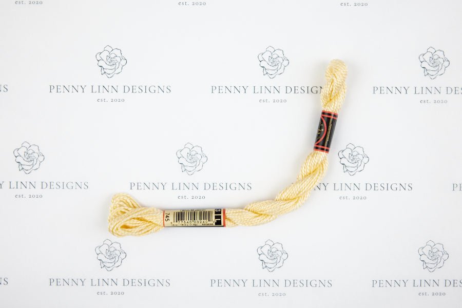 DMC 3 Pearl Cotton 745 Yellow - Light Pale - Penny Linn Designs - DMC