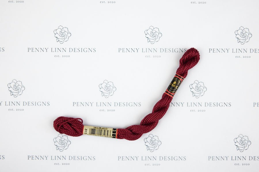 DMC 3 Pearl Cotton 815 Garnet - Medium - Penny Linn Designs - DMC