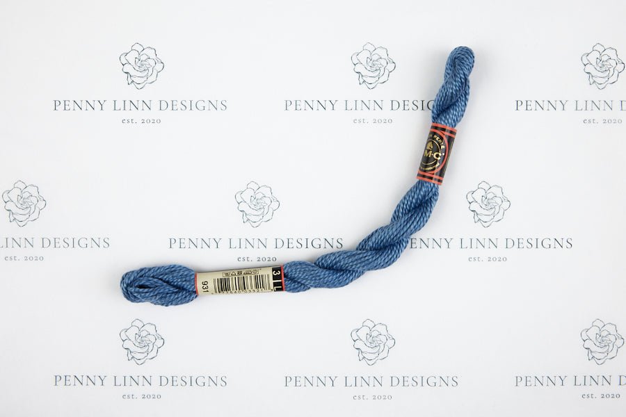 DMC 3 Pearl Cotton 931 Antique Blue - Medium - Penny Linn Designs - DMC