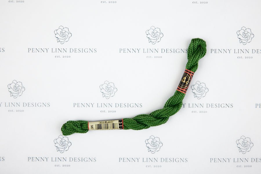 DMC 3 Pearl Cotton 987 Forest Green - Dark - Penny Linn Designs - DMC