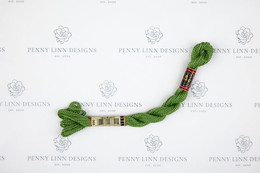 DMC 3 Pearl Cotton 988 Forest Green - Medium - Penny Linn Designs - DMC