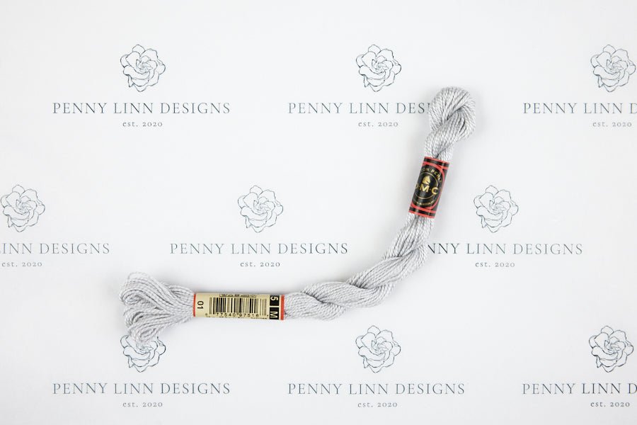DMC 5 Pearl Cotton 01 Light Gray - Penny Linn Designs - DMC