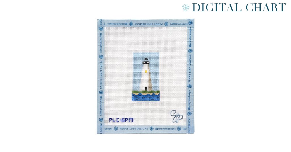 Edgartown Lighthouse Luggage Tag - CHART - Penny Linn Designs - Grant Point Designs