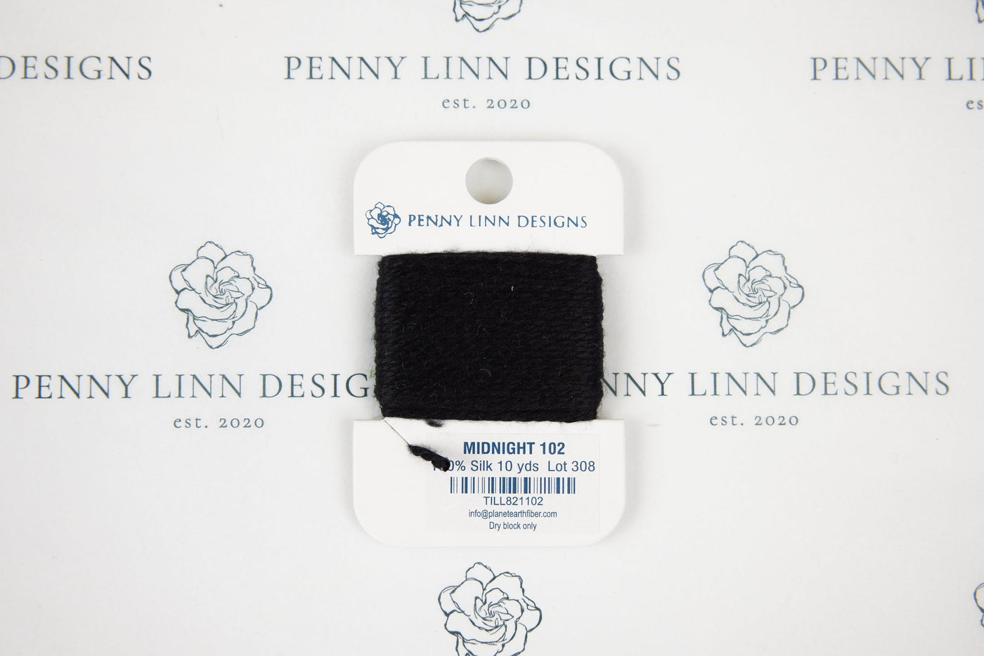 Planet Earth Silk Card - 102 Midnight - Penny Linn Designs - Planet Earth Fibers