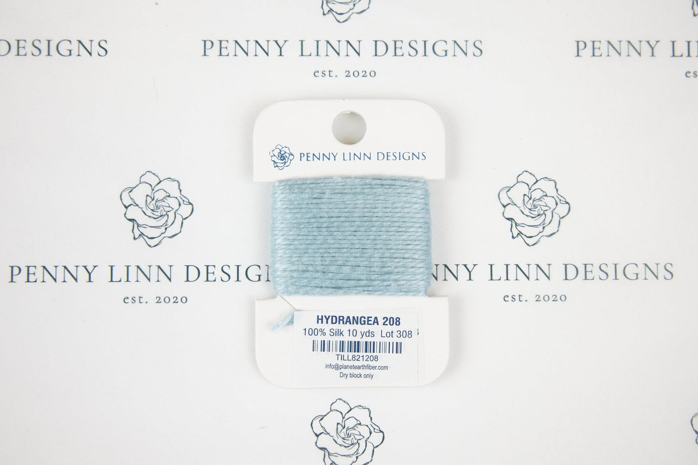 Planet Earth Silk Card - 208 Hydrangea - Penny Linn Designs - Planet Earth Fibers