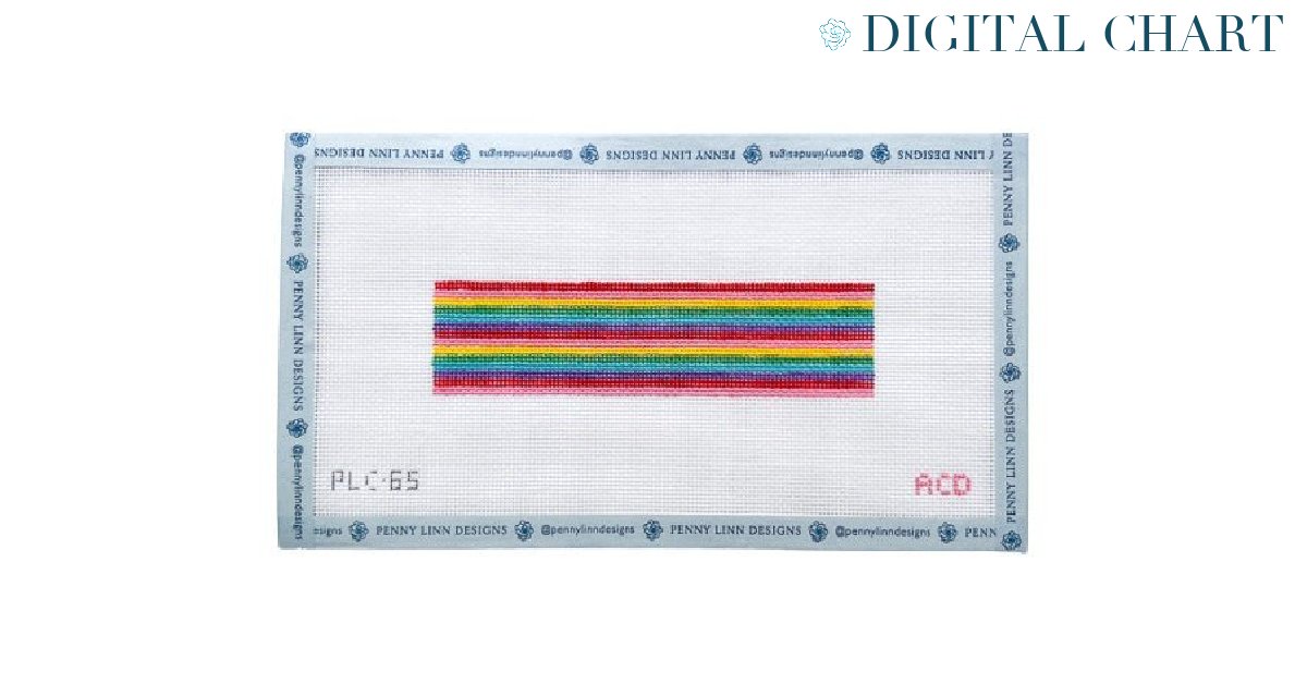 Rainbow Striped Key Fob - CHART - Penny Linn Designs - AC Designs