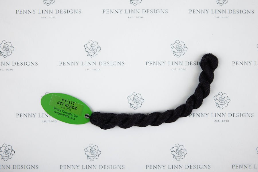 Vineyard Silk C-111 JET BLACK - Penny Linn Designs - Wiltex Threads